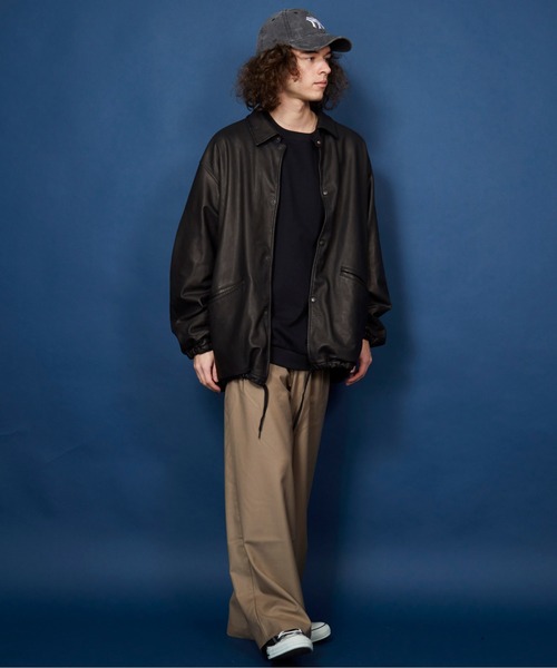 unrelaxing（アンリラクシング）の「ツータックワイドスラックスパンツ（スラックス・メンズ・カーキブラウン/ダークベージュ/ダークオリーブ/ブラック・マルチサイズ）」の8枚目の写真