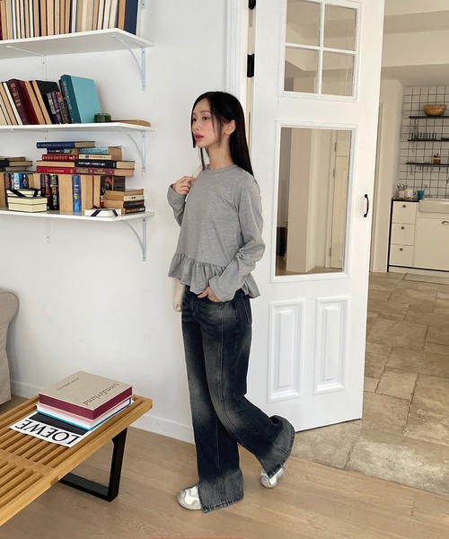 by muni:r（バイ ムニール）の「切開スリムデニムパンツ（デニムパンツ・レディース・ブルー/ダークブルー・SMALL/MEDIUM）」の17枚目の写真