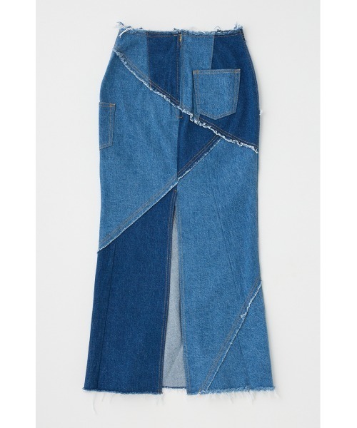 MOUSSY（マウジー）の「【セットアップ対応】REBUILD マーメイドスカート（デニムスカート・レディース・ブルー/オフホワイト・2/0/1）」の6枚目の写真