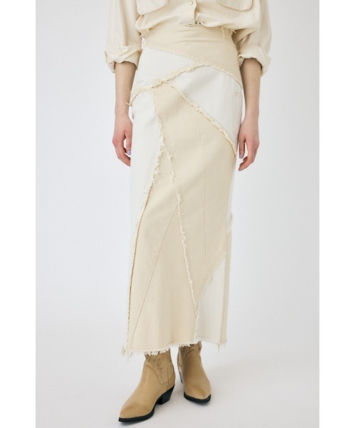 MOUSSY（マウジー）の「【セットアップ対応】REBUILD マーメイドスカート（デニムスカート・レディース・ブルー/オフホワイト・2/0/1）」の7枚目の写真