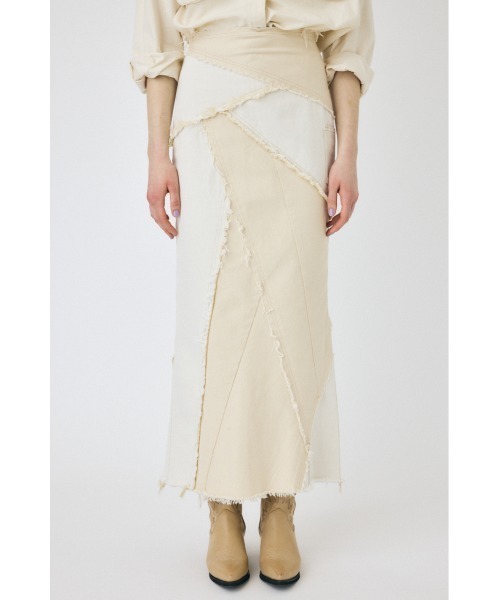 MOUSSY（マウジー）の「【セットアップ対応】REBUILD マーメイドスカート（デニムスカート・レディース・ブルー/オフホワイト・2/0/1）」の12枚目の写真