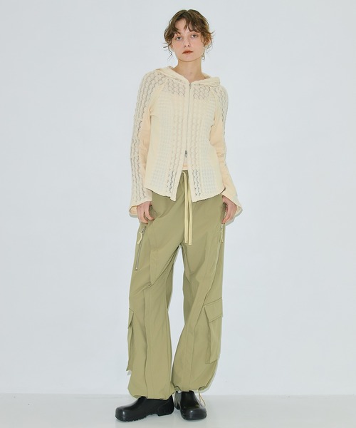 PUBLIC TOKYO(パブリックトウキョウ)の「コットンレースフーディTOP(パーカー・レディース・ホワイト/ブラック/ブルー・FREE)」の8枚目の写真