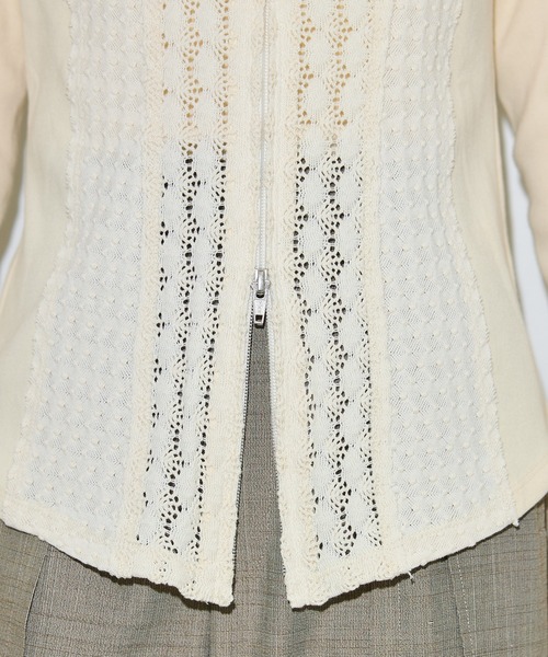 PUBLIC TOKYO(パブリックトウキョウ)の「コットンレースフーディTOP(パーカー・レディース・ホワイト/ブラック/ブルー・FREE)」の17枚目の写真