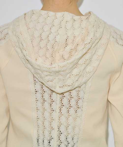 PUBLIC TOKYO(パブリックトウキョウ)の「コットンレースフーディTOP(パーカー・レディース・ホワイト/ブラック/ブルー・FREE)」の13枚目の写真