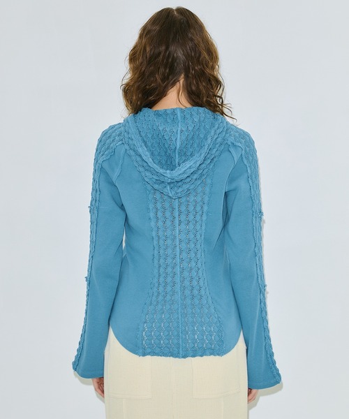 PUBLIC TOKYO(パブリックトウキョウ)の「コットンレースフーディTOP(パーカー・レディース・ホワイト/ブラック/ブルー・FREE)」の7枚目の写真