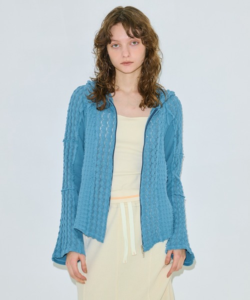 PUBLIC TOKYO(パブリックトウキョウ)の「コットンレースフーディTOP(パーカー・レディース・ホワイト/ブラック/ブルー・FREE)」の4枚目の写真