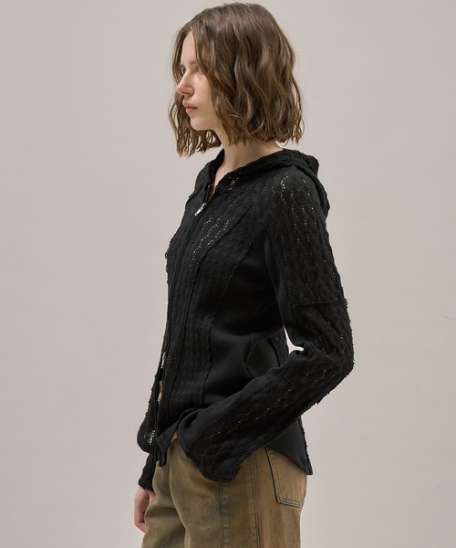 PUBLIC TOKYO(パブリックトウキョウ)の「コットンレースフーディTOP(パーカー・レディース・ホワイト/ブラック/ブルー・FREE)」の22枚目の写真