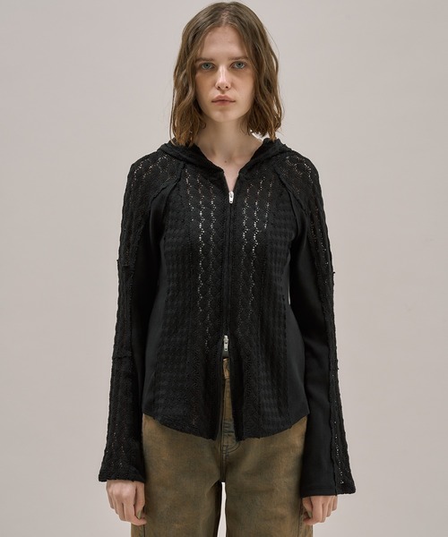 PUBLIC TOKYO(パブリックトウキョウ)の「コットンレースフーディTOP(パーカー・レディース・ホワイト/ブラック/ブルー・FREE)」の21枚目の写真