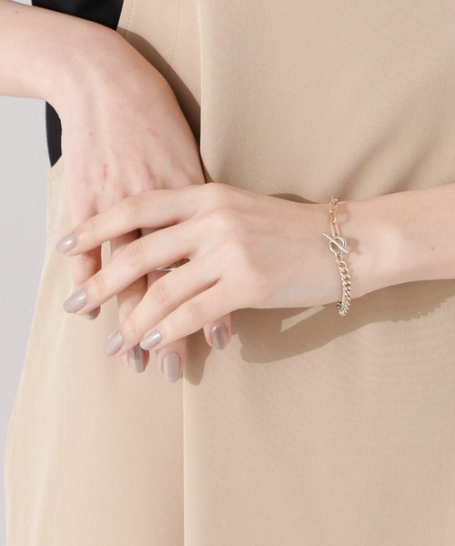 NANO universe(ナノユニバース)の「チェーンコンビブレスレット(ブレスレット・レディース・シルバー/ゴールド・FREE)」の1枚目の写真