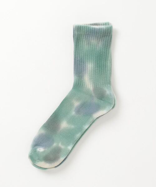 Gramicci（グラミチ）の「TIE DYE CREW SOCKS｜タイダイクルーソックス（ソックス/靴下・メンズ・ブラック/ライトブルー/ライトグレー/ネイビー/イエロー/ブルー/パープル/グリーン・25-27）」の6枚目の写真