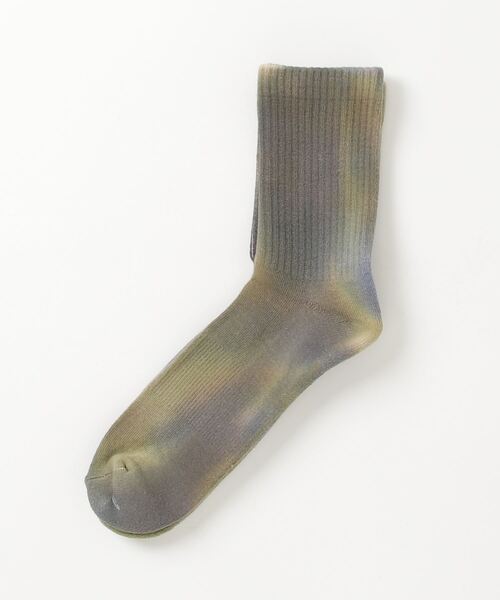 Gramicci（グラミチ）の「TIE DYE CREW SOCKS｜タイダイクルーソックス（ソックス/靴下・メンズ・ブラック/ライトブルー/ライトグレー/ネイビー/イエロー/ブルー/パープル/グリーン・25-27）」の3枚目の写真