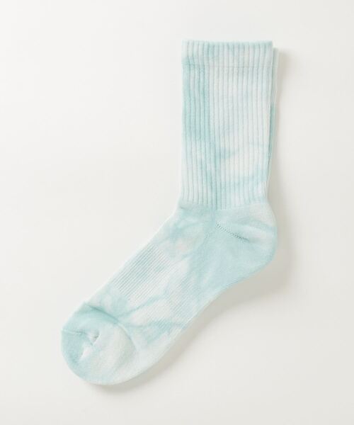 Gramicci（グラミチ）の「TIE DYE CREW SOCKS｜タイダイクルーソックス（ソックス/靴下・メンズ・ブラック/ライトブルー/ライトグレー/ネイビー/イエロー/ブルー/パープル/グリーン・25-27）」の4枚目の写真