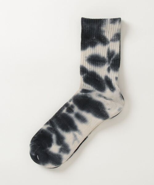 Gramicci（グラミチ）の「TIE DYE CREW SOCKS｜タイダイクルーソックス（ソックス/靴下・メンズ・ブラック/ライトブルー/ライトグレー/ネイビー/イエロー/ブルー/パープル/グリーン・25-27）」の2枚目の写真