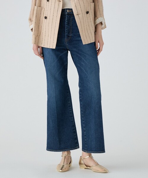 MACPHEE（マカフィー）の「ストレッチデニム フレアパンツ（デニムパンツ・レディース・ダークブルー・32/34/36）」の3枚目の写真