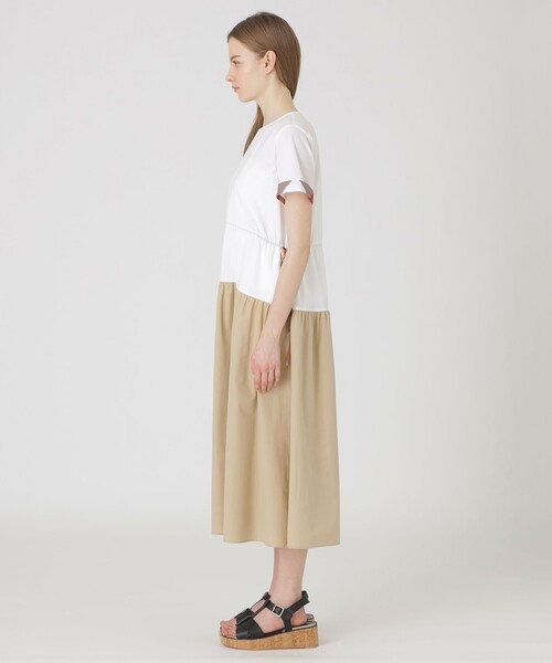 BLUE LABEL CRESTBRIDGE（ブルーレーベルクレストブリッジ）の「ストレッチプルーフクロスパーシャルドレス（ワンピース・レディース・ベージュ/ダークネイビー・36/38）」の10枚目の写真