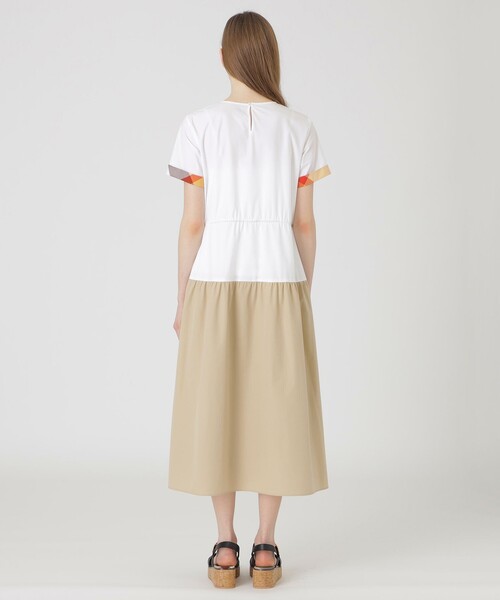 BLUE LABEL CRESTBRIDGE（ブルーレーベルクレストブリッジ）の「ストレッチプルーフクロスパーシャルドレス（ワンピース・レディース・ベージュ/ダークネイビー・36/38）」の11枚目の写真