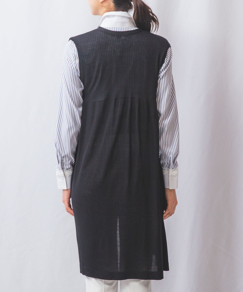 NARACAMICIE(ナラカミーチェ)の「【NARACAMICIE】トッパーニットジレ(ニット/セーター・レディース・ブラック/ネイビー・XL/M)」の10枚目の写真