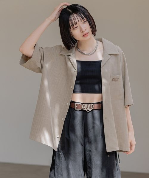 Anui(アニュイ)の「【UNISEX】アソートカイキンシャツ(シャツ/ブラウス・レディース・ブラック系その他/グレー/ベージュ・MEDIUM)」の1枚目の写真
