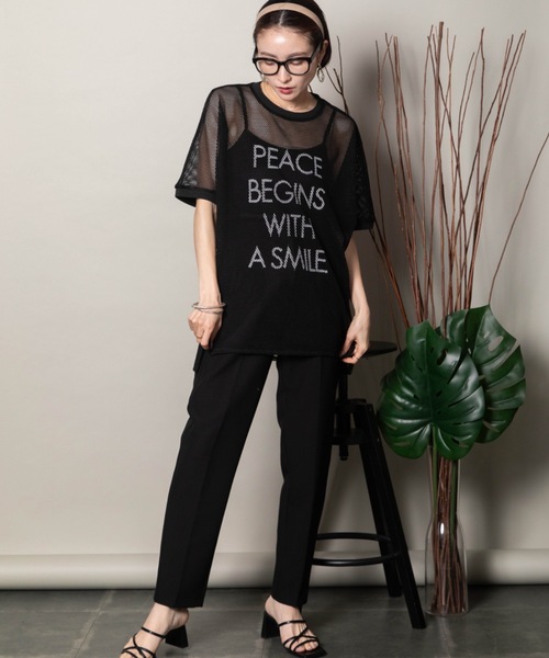 TOI ET MOI トップス セール】メッシュロゴトップス（Tシャツ/カットソー）｜lodie