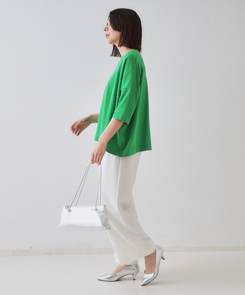 OPAQUE.CLIP（オペークドットクリップ）の「ストレッチタックワイドパンツ【洗濯機洗い可】（その他パンツ・レディース・ホワイト/ブラック・42/40/38）」の8枚目の写真