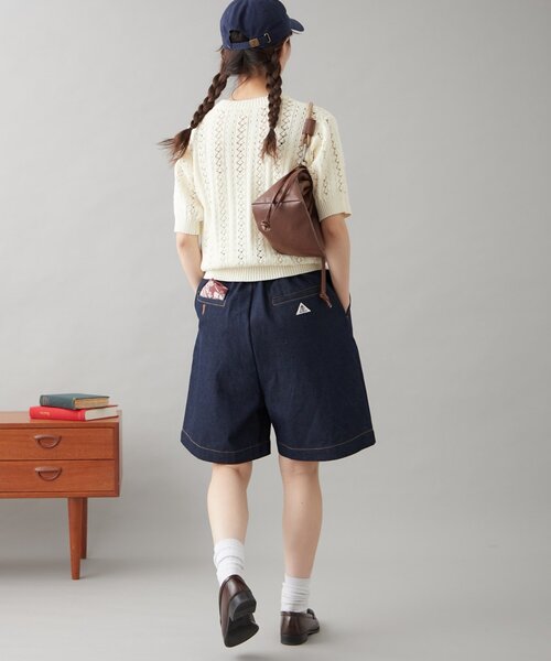 GEVACO（ゲバコ）の「【GEVACO】透かし編み半袖カーディガン（カーディガン/ボレロ・レディース・ブルー/アイボリー/ネイビー/レッド・ONE SIZE）」の12枚目の写真