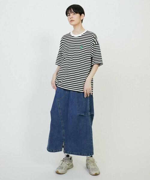 FRAPBOIS（フラボア）の「パークボーダーT（Tシャツ/カットソー・レディース・ホワイト×ブラック/ホワイト×グリーン/ブラック×グレー・1/2）」の11枚目の写真