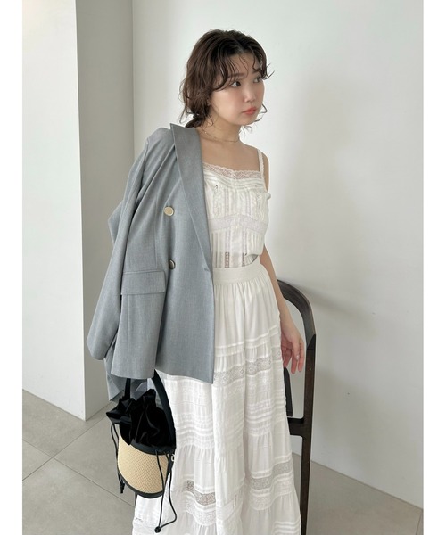 FRAY I.D（フレイアイディー）の「ダブルテーラードジャケット／ウォッシャブル・防シワ（テーラードジャケット・レディース・ライトベージュ/モカ/グレー/ネイビー・1/0）」の6枚目の写真