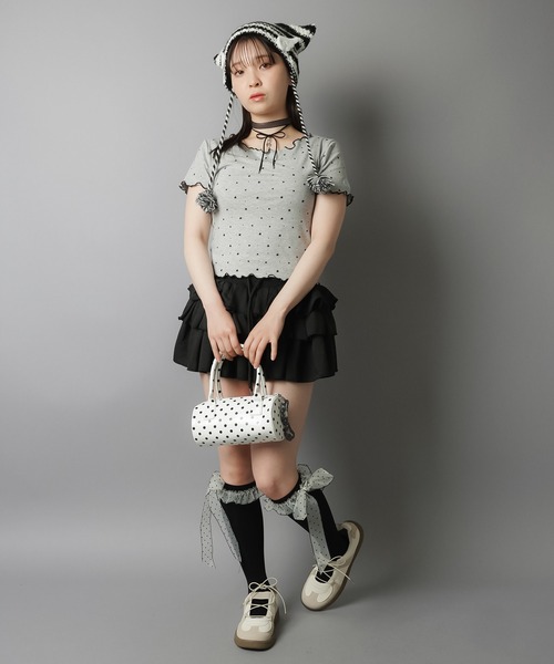新品未使用Girlish⭐︎ピンタックショルダートップス 楽天市場】カットアウト トップス レディース 送料無料 2色 オフ