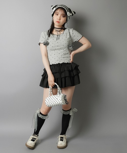 SPINNS（スピンズ）の「ドラム型ショルダーバッグ/ハンドバッグ/ドット/ウィッシュコア（ショルダーバッグ・レディース・ホワイト/ブラック・ONESIZE）」の16枚目の写真