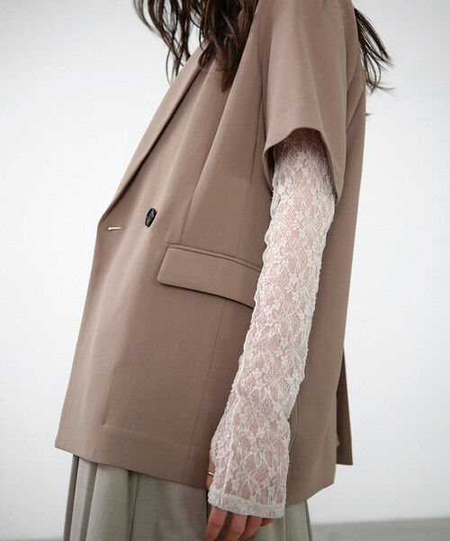 UNITED TOKYO（ユナイテッドトウキョウ）の「【残りわずか！】パネルレースシアープルオーバー｜ウォッシャブル/オケージョン/シアートップス/ロンT/レイヤード/春服（Tシャツ/カットソー・レディース・アイボリー/ブラック・FREE）」の6枚目の写真