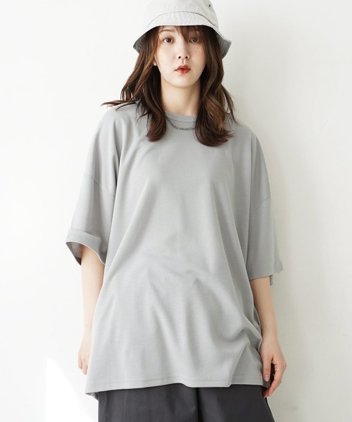 En serio TOKYO(エンソリオトーキョー)の「TRポンチビックシルエットTシャツ(Tシャツ/カットソー・メンズ・ホワイト×ブラック/ブラック/ブルーグレー/ブラウン系その他/その他/グレー/チャコールグレー/ダークグリーン/ベージュ/ネイビー/ホワイト/ブラウン・MEDIUM/LARGE/X-LARGE)」の21枚目の写真