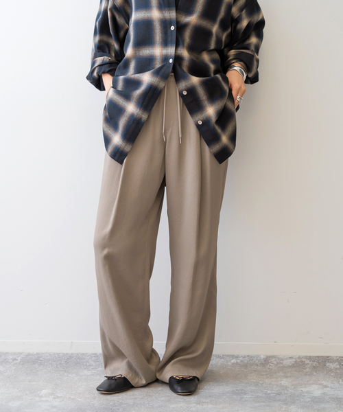 Spick＆Span パンツ 手洗い可 / ワッシャーサテンイージーパンツ