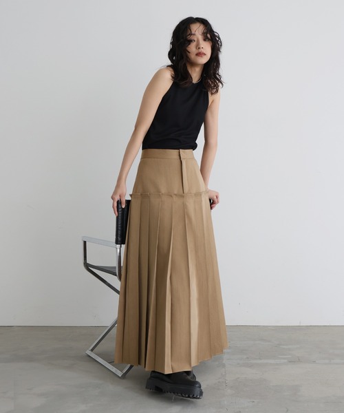 hellam（へラム）の「切り替えプリーツロングスカート（スカート・レディース・チャコール/キャメル/ブラック・FREE）」の20枚目の写真