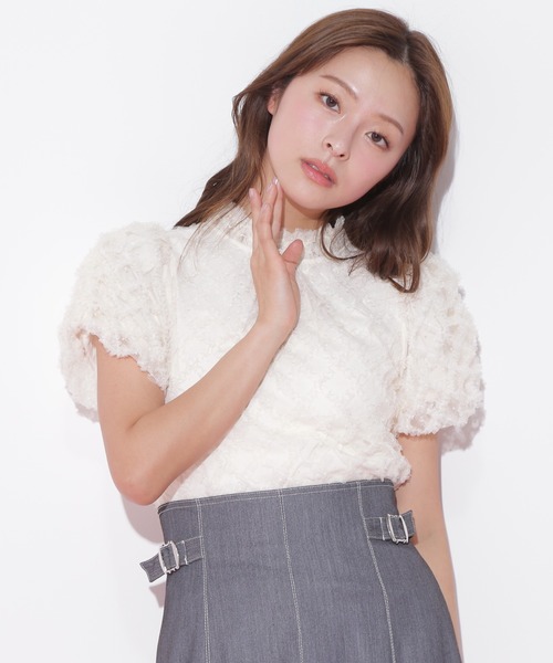 JILL by JILL STUART（ジルバイジルスチュアート）の「◇バルーン袖レースブラウス（シャツ/ブラウス・レディース・ブラック/ホワイト/ホワイト系その他・FREE）」の3枚目の写真