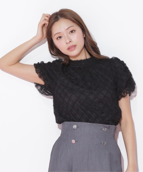 JILL STUART 新品タグ付レースディテール半袖ブラウス ◇バルーン袖レースブラウス（シャツ/ブラウス）｜JILL by JILL