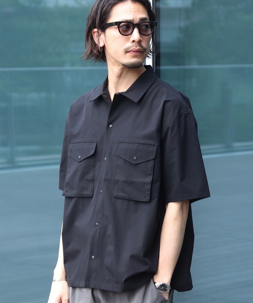 B:MING by BEAMS(ビーミングバイビームス)の「【セットアップ対応】ランド アンド ウォーター メッシュ シャツ(シャツ/ブラウス・メンズ・ブラック/ブラウン・SMALL/MEDIUM/LARGE/X-LARGE)」の1枚目の写真