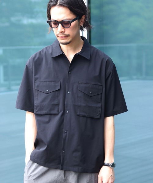 B:MING by BEAMS(ビーミングバイビームス)の「【セットアップ対応】ランド アンド ウォーター メッシュ シャツ(シャツ/ブラウス・メンズ・ブラック/ブラウン・SMALL/MEDIUM/LARGE/X-LARGE)」の3枚目の写真