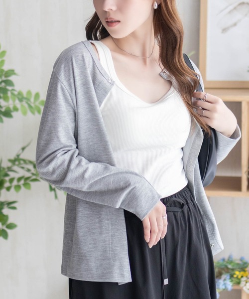 NAVY(ネイビー)の「NAVY カップ付きリブスクエアタンク【抗菌防臭 ドライ加工】(タンクトップ・レディース・ホワイト/ブラック/ブラウン・L/M/S)」の5枚目の写真