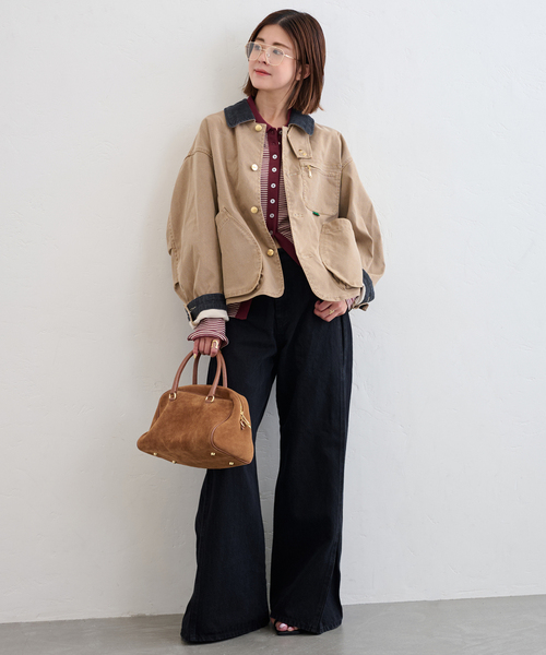 U by SPICK&SPAN（ユーバイスピックアンドスパン）の「《追加4》AULENTTI /オウレンティ SUEDE BOSTON BAG4（ボストンバッグ・レディース・キャメル・FREE）」の9枚目の写真