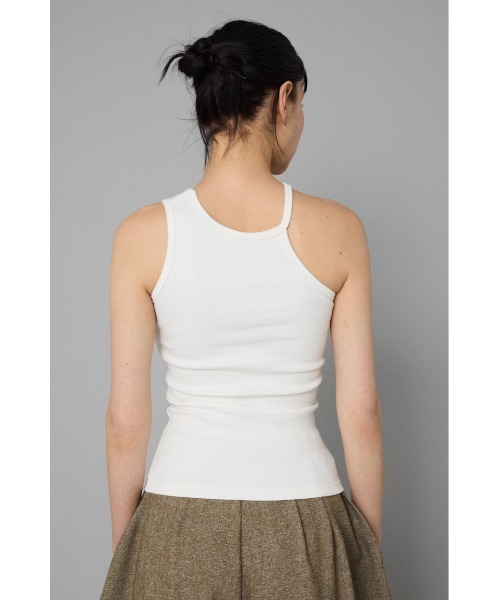 セール】Asymmetry neck tank top アシンメトリーネックタンク