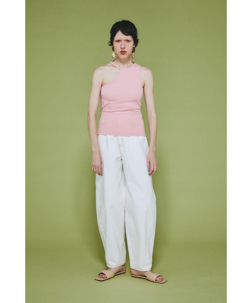 セール】Asymmetry neck tank top アシンメトリーネックタンク