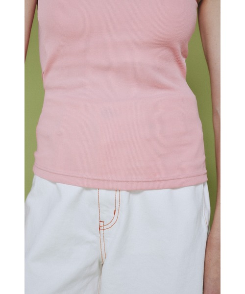 タンクトップ Sheer asymmetry tank GRN Sheer Chiffon Racerback Tank Top Shirts with Front Pocket
