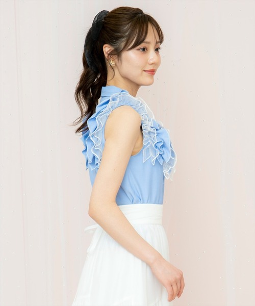 WILLSELECTION（ウィルセレクション）の「チュールフリルブラウス（シャツ/ブラウス・レディース・オフホワイト/ブラック系その他/サックスブルー・FREE）」の18枚目の写真