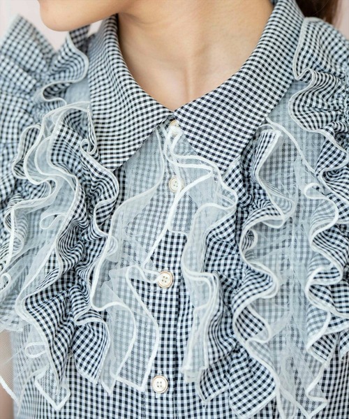 WILLSELECTION（ウィルセレクション）の「チュールフリルブラウス（シャツ/ブラウス・レディース・オフホワイト/ブラック系その他/サックスブルー・FREE）」の10枚目の写真