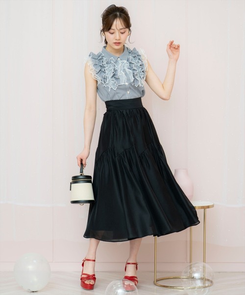 WILLSELECTION（ウィルセレクション）の「チュールフリルブラウス（シャツ/ブラウス・レディース・オフホワイト/ブラック系その他/サックスブルー・FREE）」の11枚目の写真