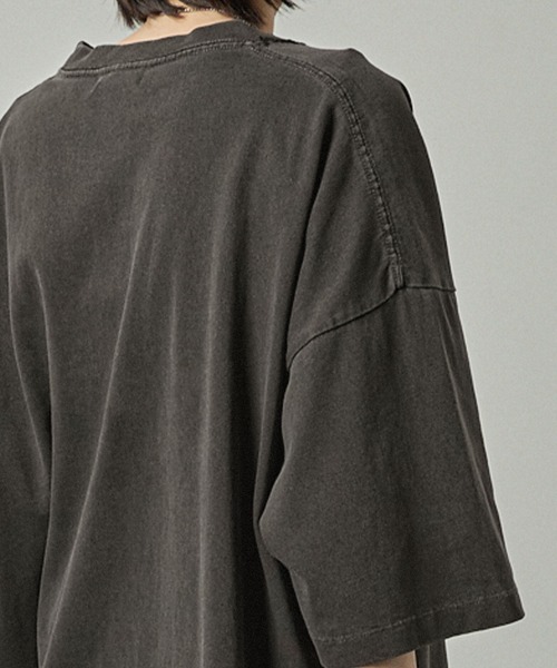 Alfred Alex(アルフレッドアレックス)の「【Alfred Alex】ヴィンテージ加工ピグメントハンドステッチロゴ刺繍Tシャツ(Tシャツ/カットソー・メンズ・ワインレッド/ブラック/グレイッシュブルー・M/L)」の16枚目の写真
