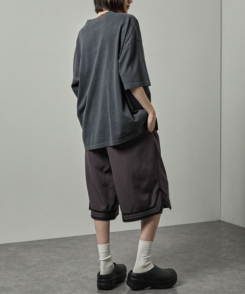 Alfred Alex(アルフレッドアレックス)の「【Alfred Alex】ヴィンテージ加工ピグメントハンドステッチロゴ刺繍Tシャツ(Tシャツ/カットソー・メンズ・ワインレッド/ブラック/グレイッシュブルー・M/L)」の20枚目の写真