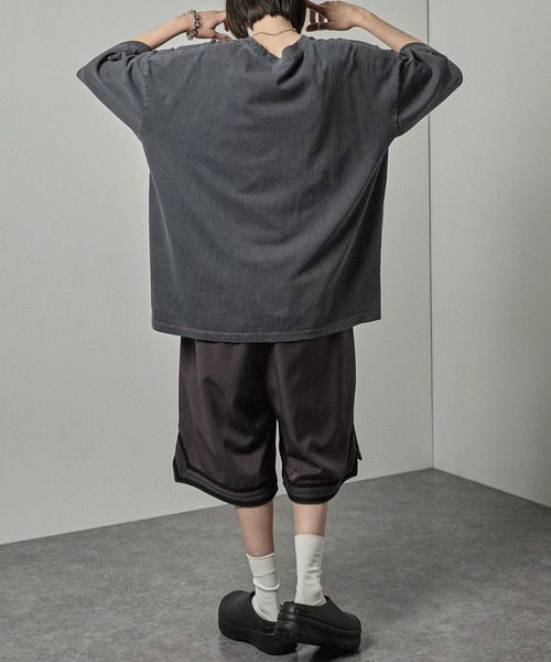 Alfred Alex(アルフレッドアレックス)の「【Alfred Alex】ヴィンテージ加工ピグメントハンドステッチロゴ刺繍Tシャツ(Tシャツ/カットソー・メンズ・ワインレッド/ブラック/グレイッシュブルー・M/L)」の21枚目の写真
