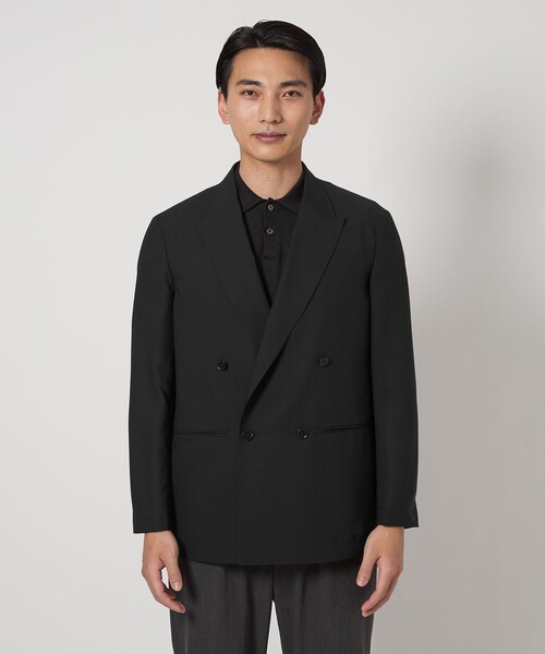 green label relaxing ダブルブレストスーツ ブラック green label relaxing（グリーンレーベルリラクシング）の「TW