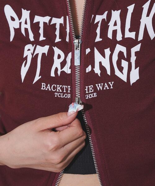 dispark（ディスパーク）の「DISPARK/グラフィックロゴWジップSSトップス（Tシャツ/カットソー・レディース・ブラック/レッド・FREE）」の7枚目の写真